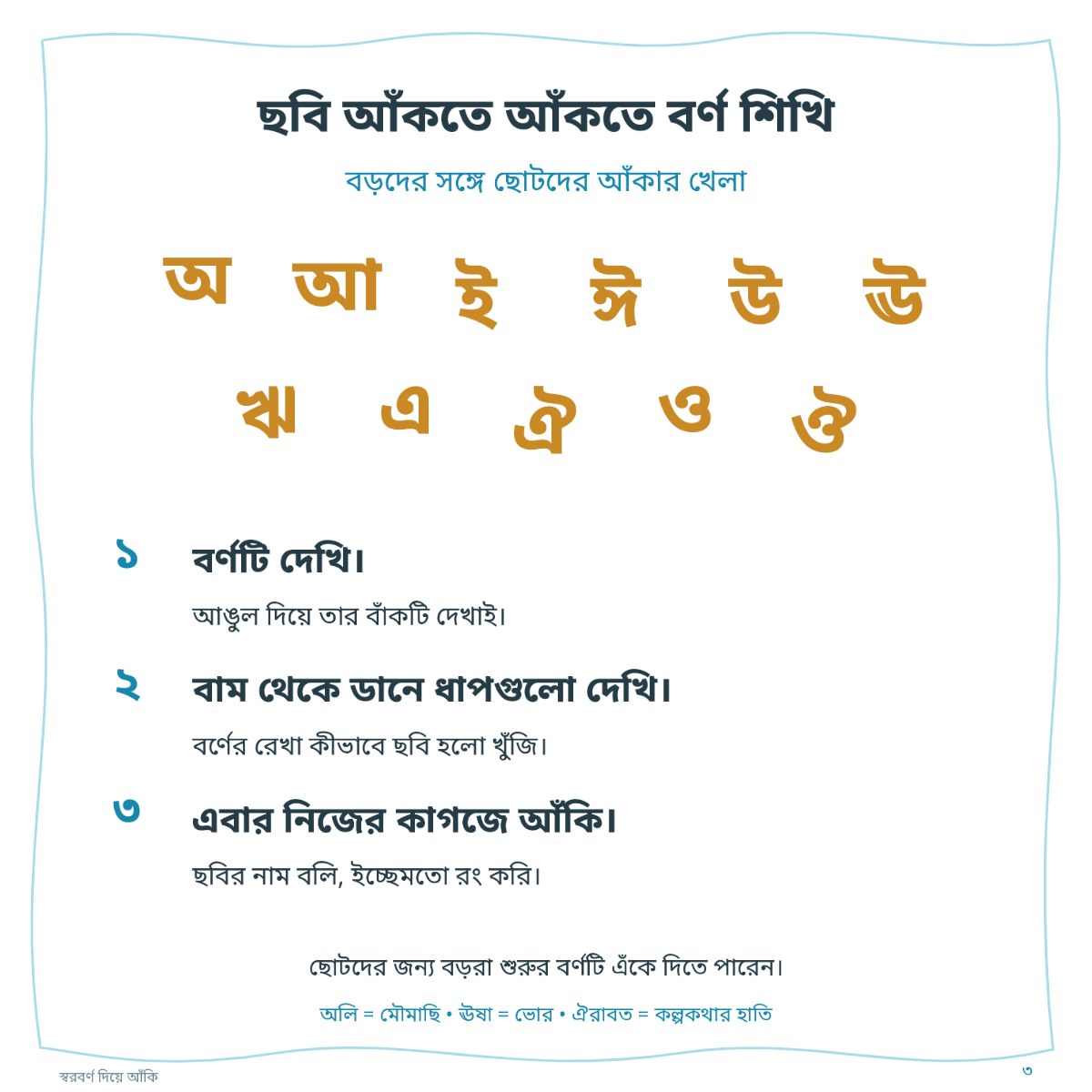 স্বরবর্ণ দিয়ে আঁকি — sample page 1